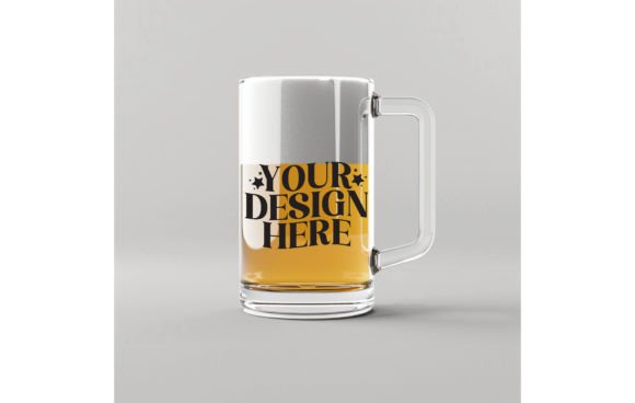 Beer with Man, Empty Mug White Color Mock: A Designer's Instant Asset
