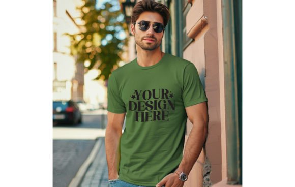 Bella Canvas 3001 Tshirt Man Green Color: Your Go-To Mockup Base