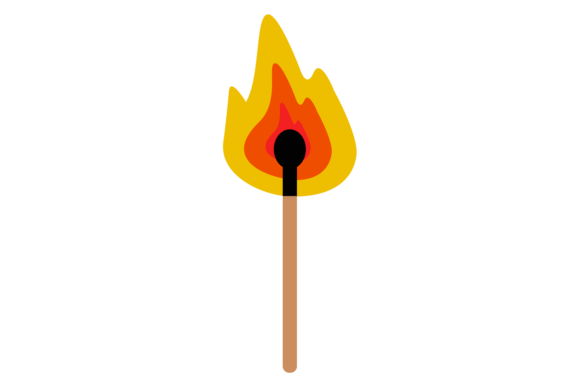 Burning Matchstick Color Icon: Igniting Visual Energy in Your Designs