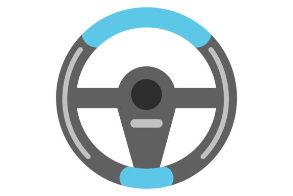 Car Steering Wheel Color Icon: Driving S for Dynamic Design
