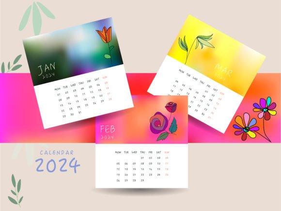 Color Doodle Flower Calendar: A Year of Whimsical Organization