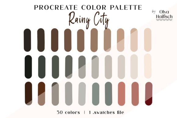 Dark Moody Procreate Color Palette: 30 Hand-Picked Colors