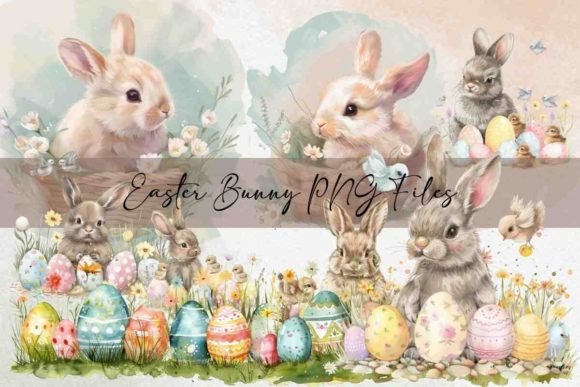 Easter Bunny PNG: Watercolour Charm for Your Crafts