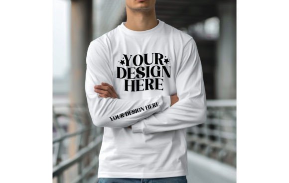 Gildan 18000 Sleeve,man White Color Mock: Elevate Your Designs Instantly