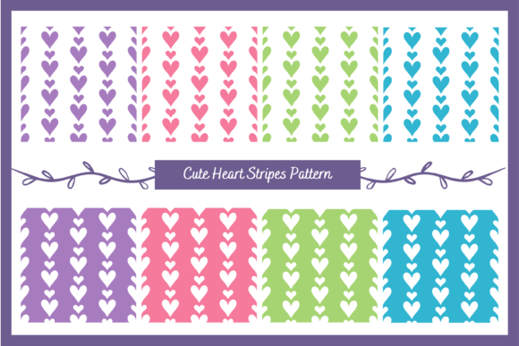 Heart Stripes Pattern with Rainbow Color: A Creative Design Asset