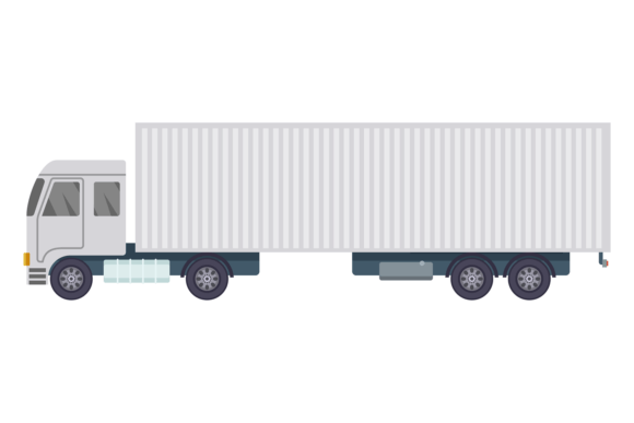 Lorry Color Icon: A Cargo Truck Side View for Modern Design