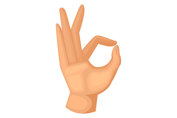 Ok Hand Gesture Color Icon: Approval Fin for Visual Impact