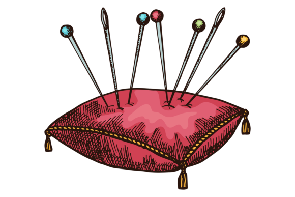 Pin Cushion Color Sketch: The Handcrafted Font with Heart