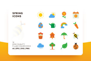 Spring Flat Color Icon Pack: Your All-Purpose Visual Toolkit