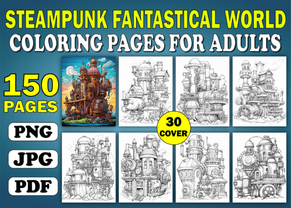 Steampunk Fantastical World Color Pages: Unlocking Creative Potential