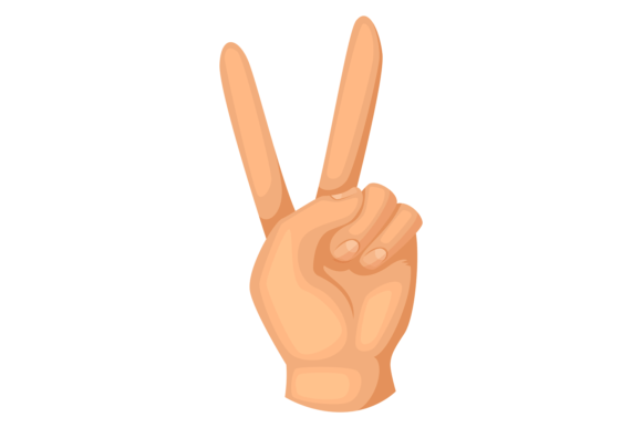 Victory Hand Gesture. V Sign Color Icon: Beyond Typography