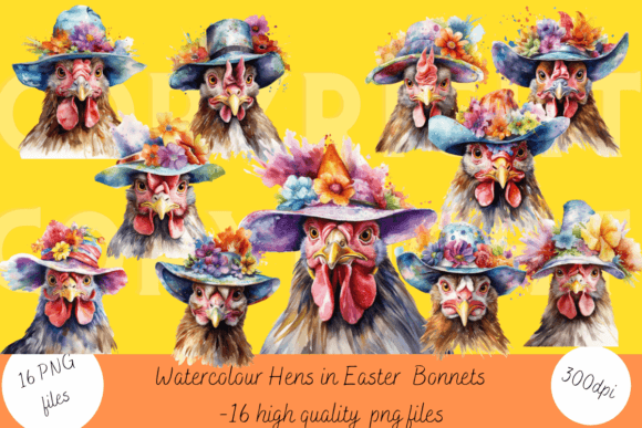 Watercolour Easter Hens: A Whimsical Design Toolkit